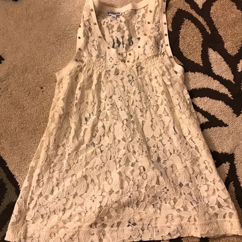 Cream Lacey top